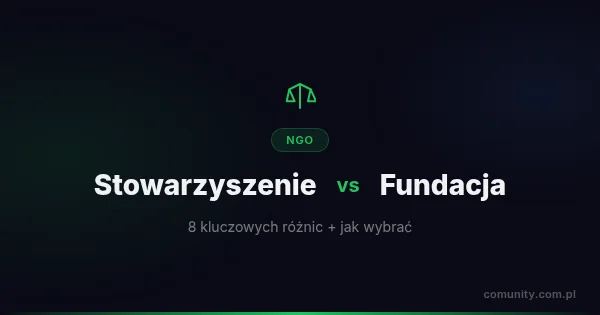 Stowarzyszenie vs fundacja: 8 kluczowych różnic + jak wybrać