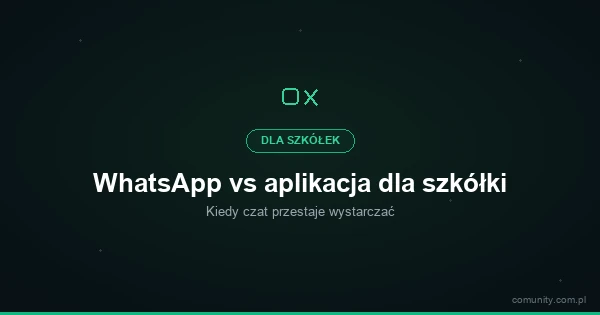 WhatsApp vs aplikacja dla szkółki — kiedy czat przestaje wystarczać | ComUnity