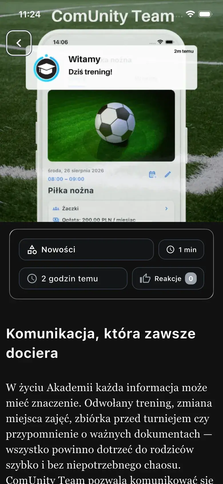 Aktualność — News w aplikacji