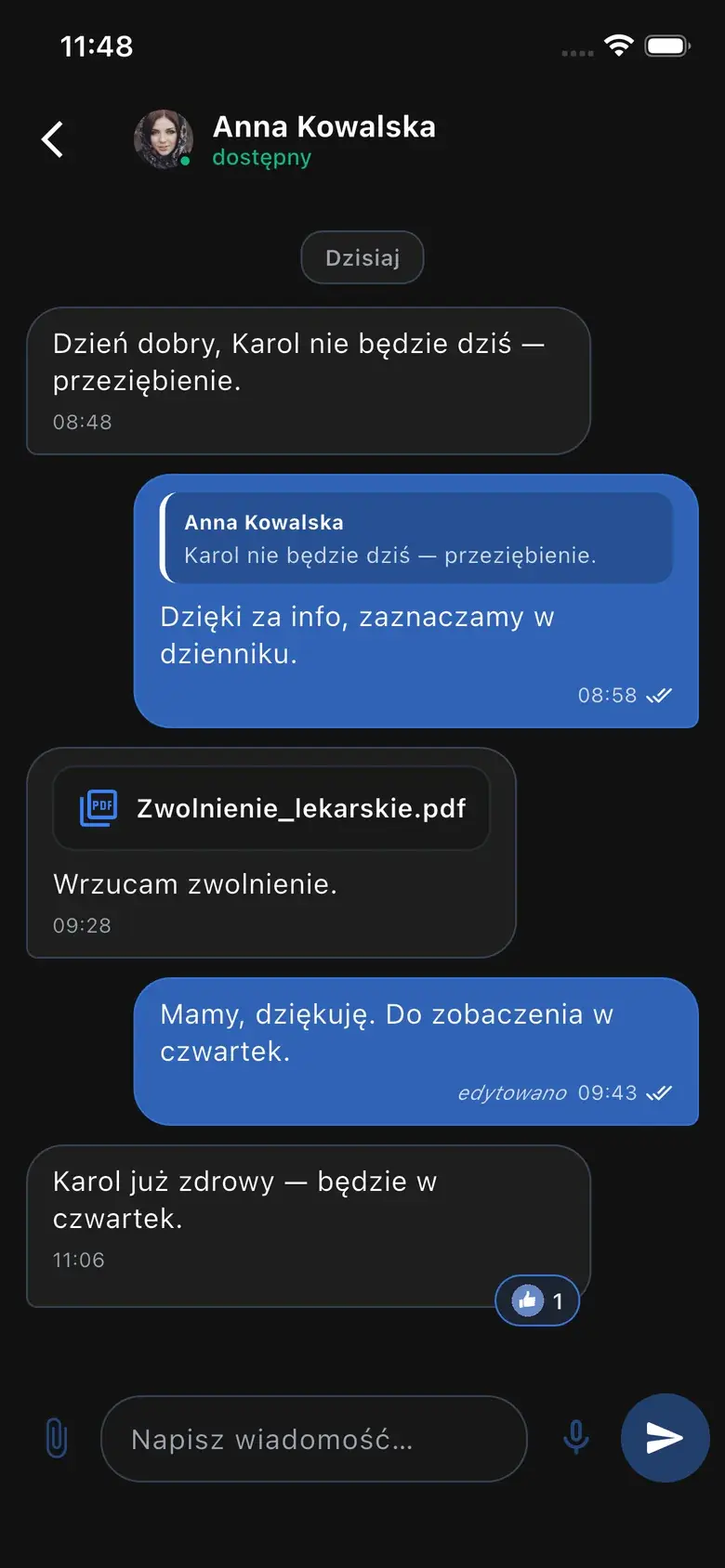 Rozmowa — Czat 1:1