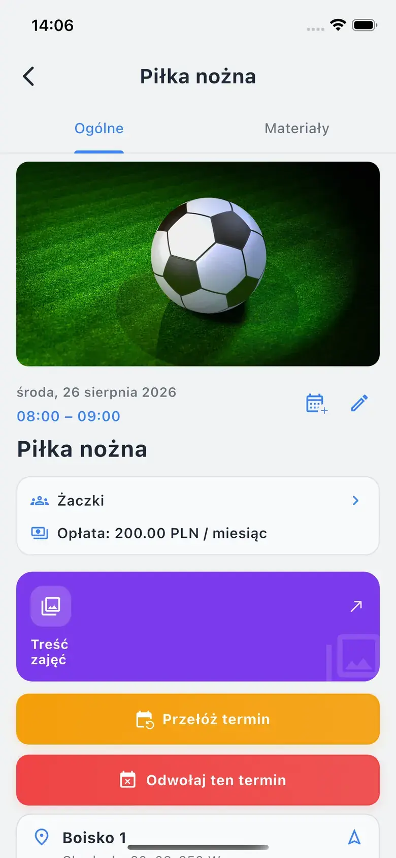 Zajęcia — Szczegóły treningu