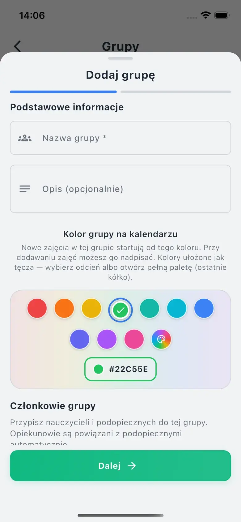 Grupa — Lista uczniów