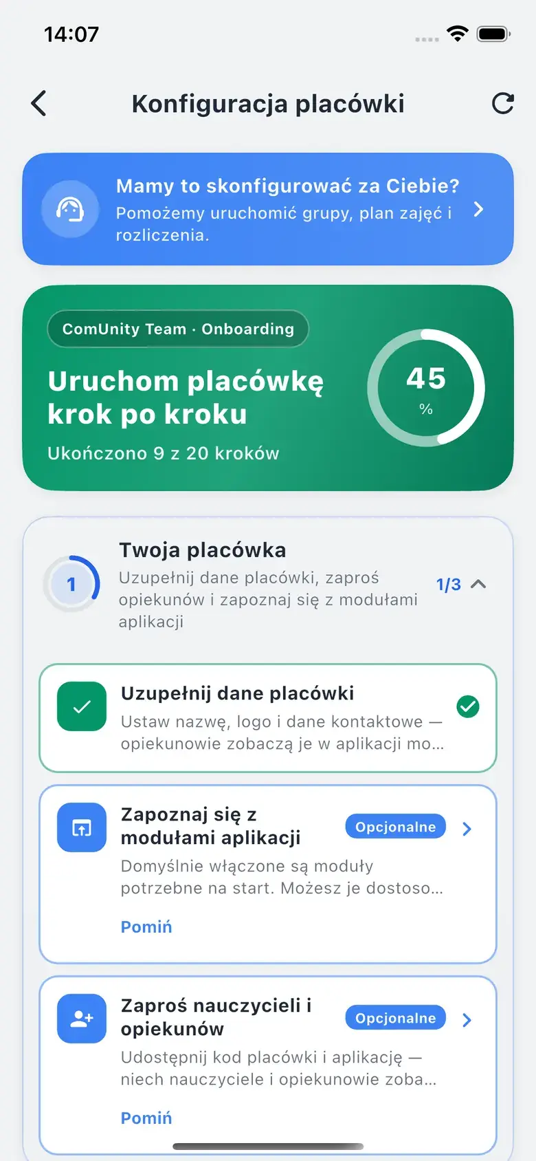Panel — Konfiguracja