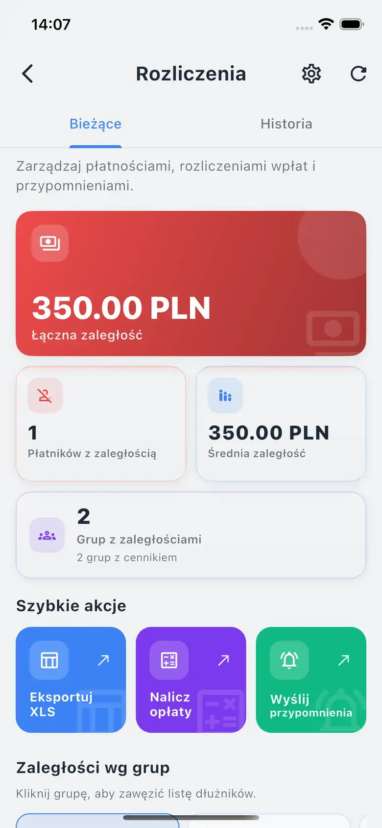 Opłaty — Rozliczenia